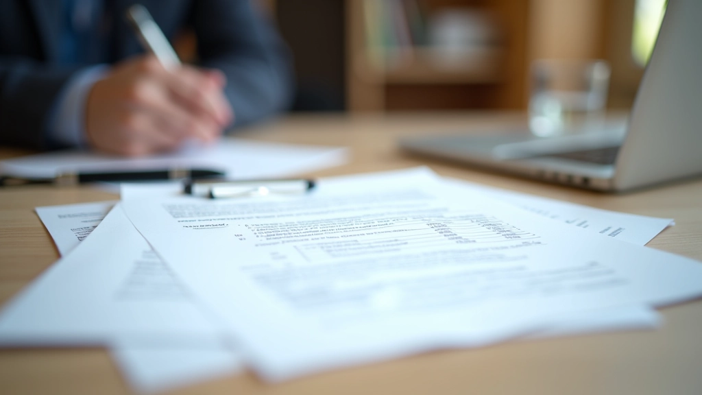 Documents de contrat de travail étalés sur un bureau avec stylo et notes administratives